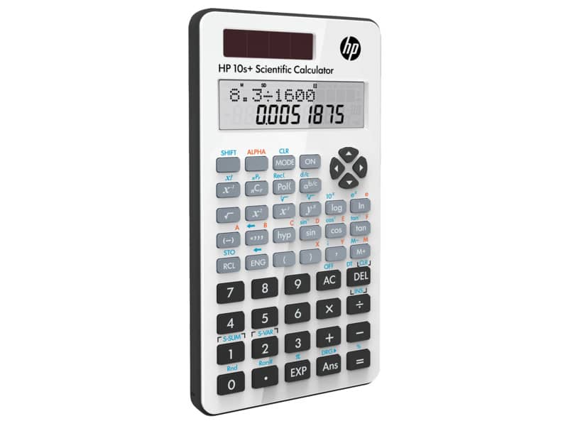 Calcolatrice scientifica a doppia alimentazione HP 10s+ display 2 linee e 240 funzioni bianco - HP-10SPLUS/B1S