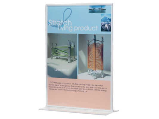 Porta-avvisi Q-Connect in polistirolo con base a T trasparente A4 KF04174