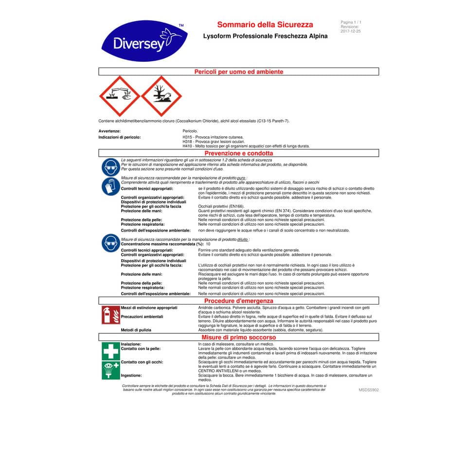 Detergente disinfettante multisuperficie Lysoform 5 L fragranza floreale 100887662