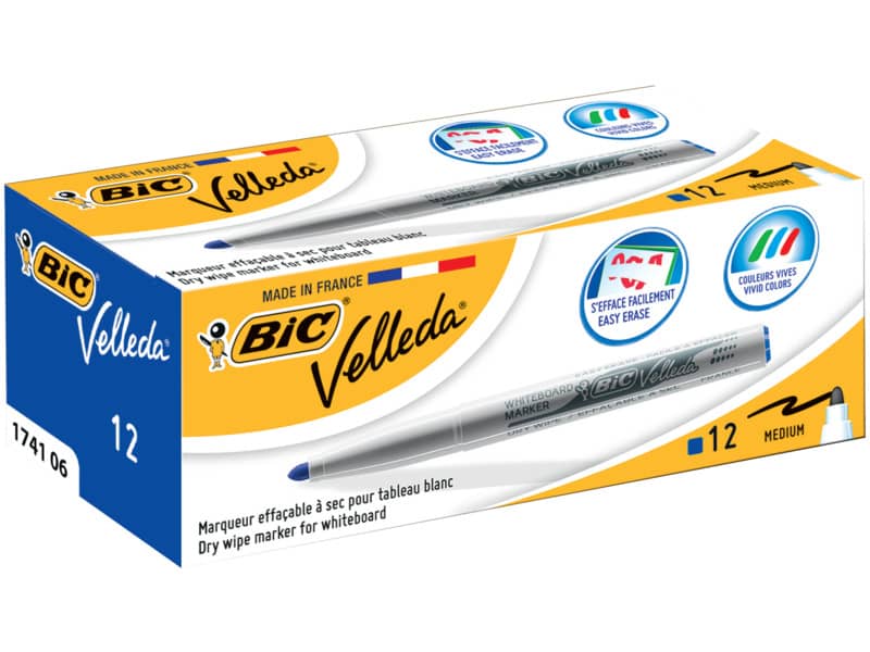 Marcatore per lavagne bianche BIC Velleda 1741 punta conica 4,5 mm blu 9581701