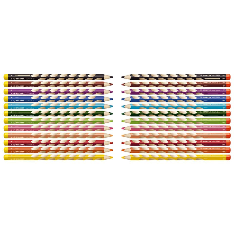 Matite colorate Stabilo EASYcolors per destrorsi assortiti astuccio da 12 - 332/12