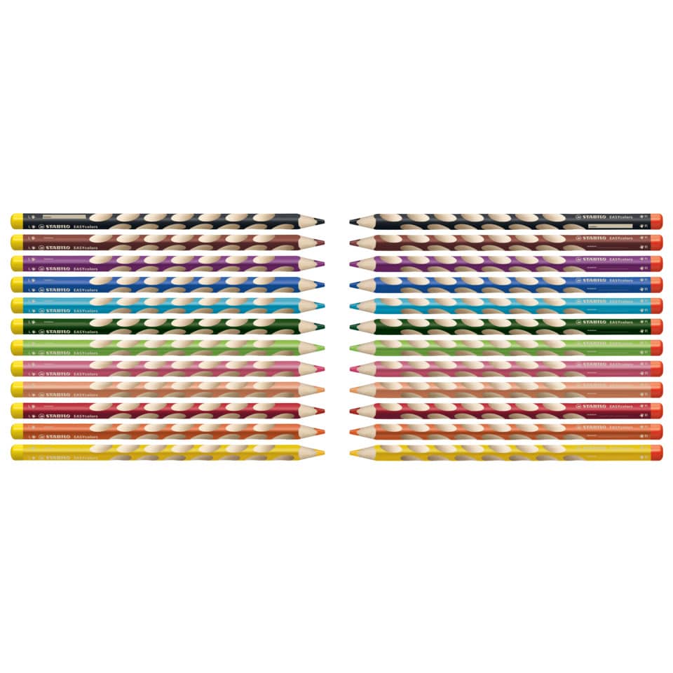 Matite colorate Stabilo EASYcolors per mancini assortiti astuccio da 12 - 331/12