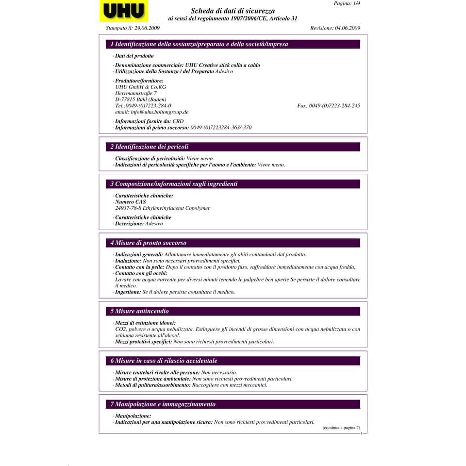 Stick colla a caldo Uhu ⌀ 7 mm  Conf. 15 pezzi - D1522