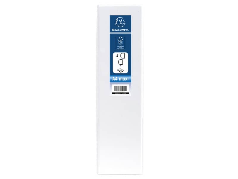Raccoglitore personalizzabile Exacompta A4 maxi Kreacover® bianco 4 anelli a D 60 mm - 51945E