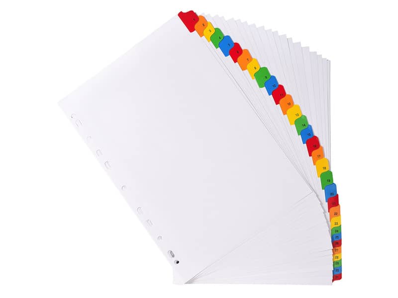 Intercalari stampati in digitale Exacompta multicolori rinforzati Protect'o cartoncino A4 160g/mq da 1 a