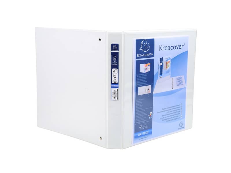 Raccoglitore personalizzabile Exacompta A4 maxi Kreacover® bianco 4 anelli a D 25 mm - 51946E