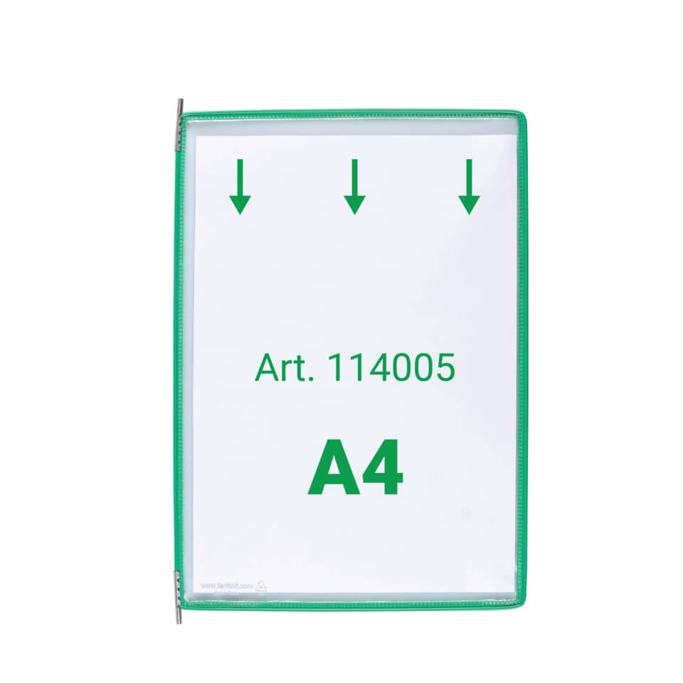 Buste per leggio Tarifold® T-Technic A4 verde - PVC bordo rinforzato Conf. 10 pezzi - 114005