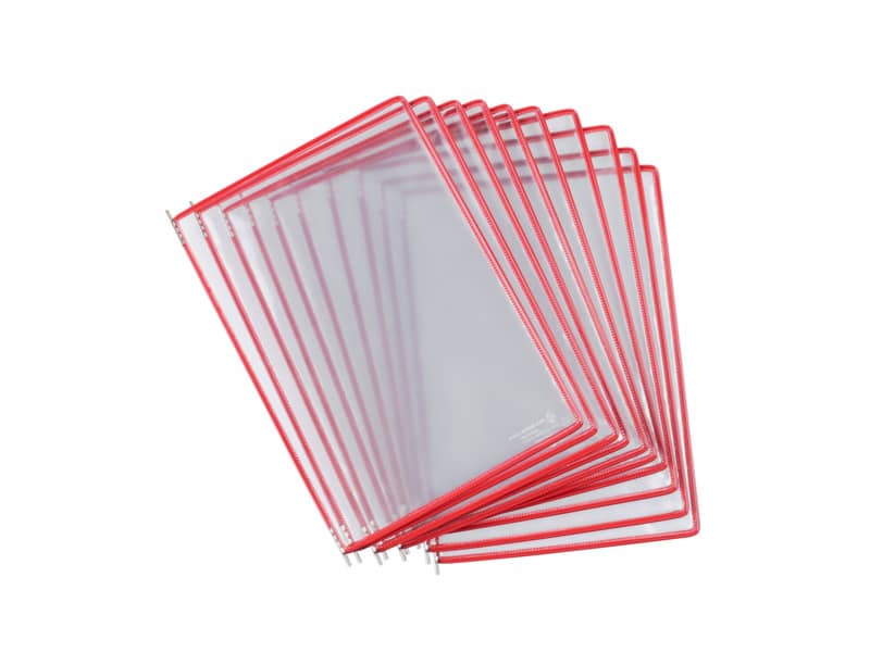 Buste per leggio Tarifold® T-Technic A4 rosso - PVC bordo rinforzato Conf. 10 pezzi - 114001
