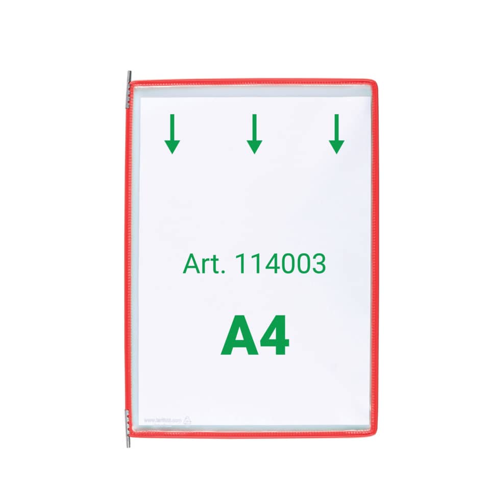 Buste per leggio Tarifold® T-Technic A4 rosso - PVC bordo rinforzato Conf. 10 pezzi - 114001