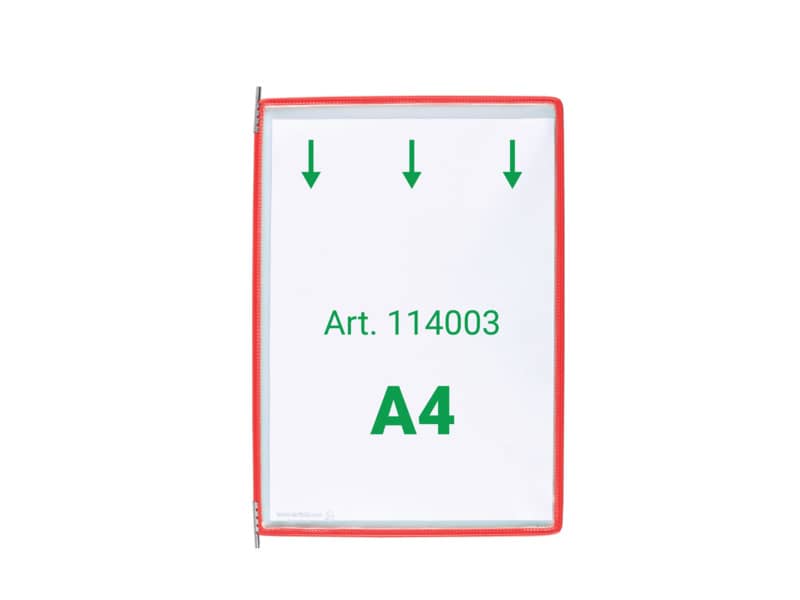 Buste per leggio Tarifold® T-Technic A4 rosso - PVC bordo rinforzato Conf. 10 pezzi - 114001