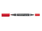 Marcatore doppia punta Staedtler Lumocolor permanent duo 348 0,6-1,5 mm rosso - 348-2