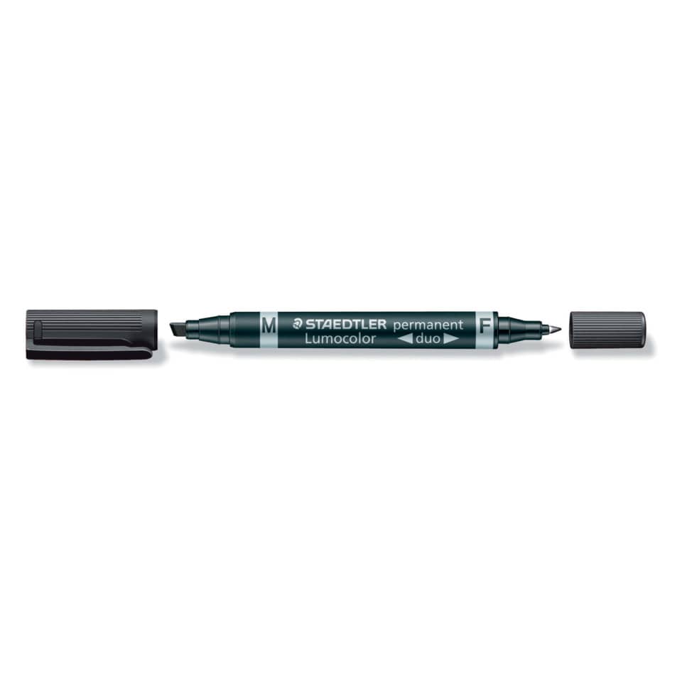 Marcatore doppia punta Staedtler Lumocolor permanent duo 348 0,6-1,5 mm nero - 348-9