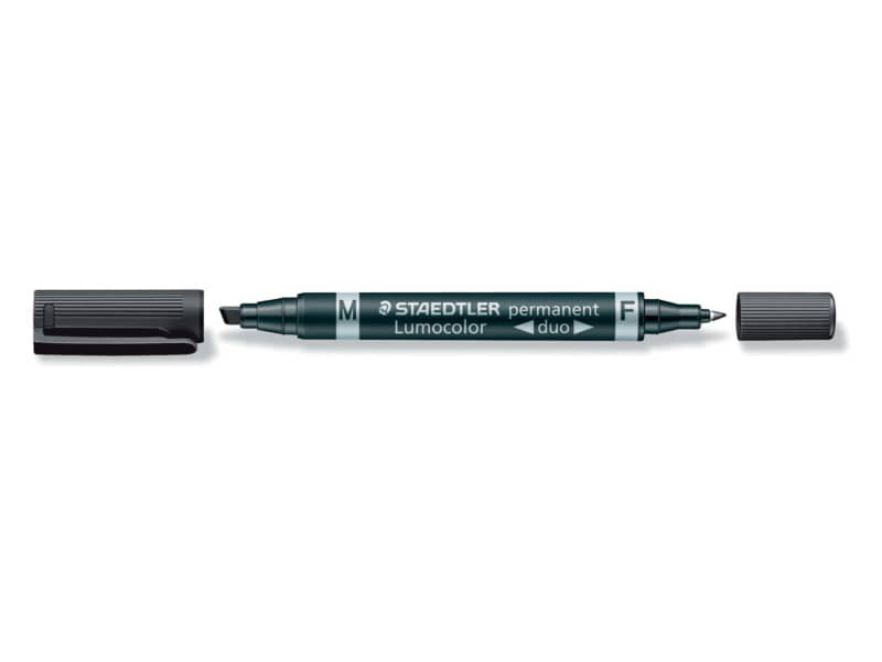 Marcatore doppia punta Staedtler Lumocolor permanent duo 348 0,6-1,5 mm nero - 348-9
