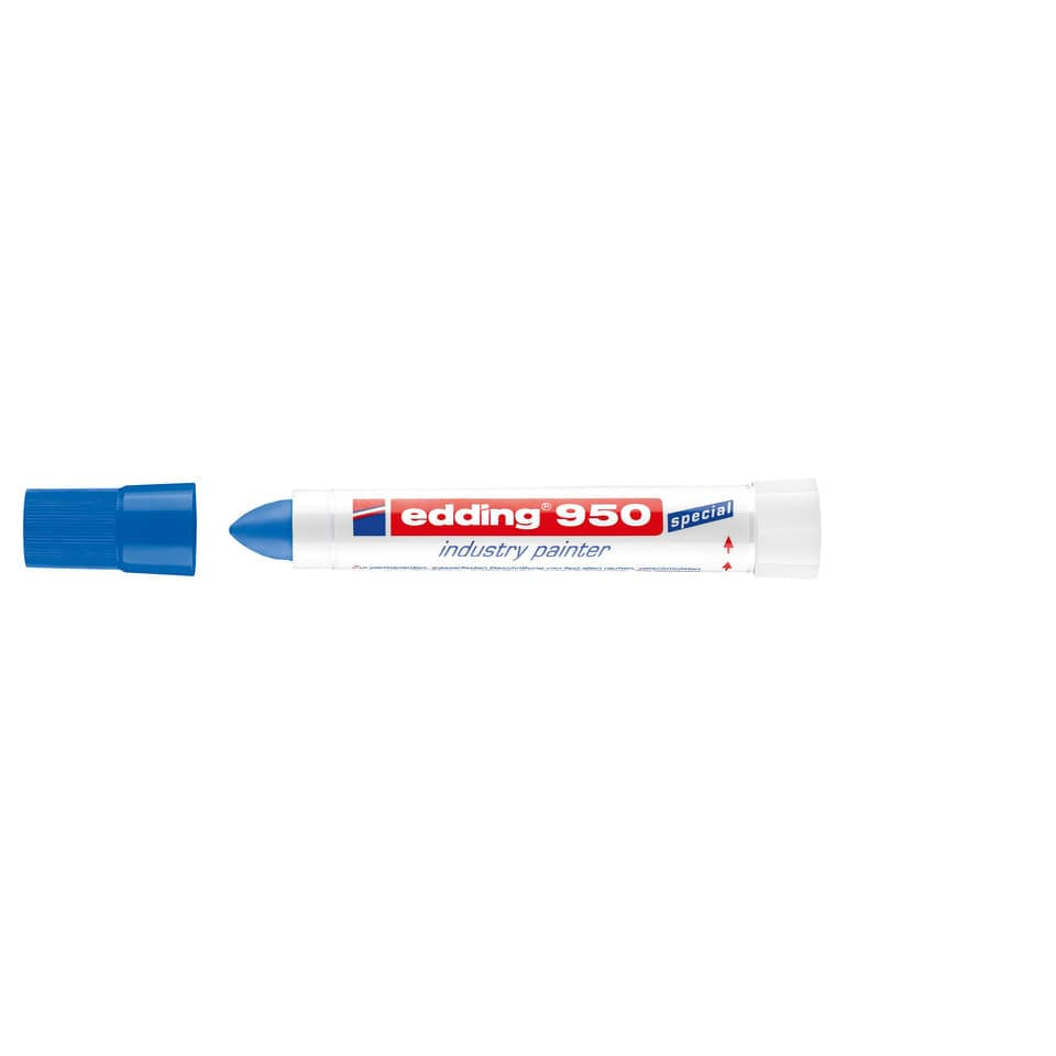 Marcatore a cera edding 950 punta conica 10 mm blu 4-950003