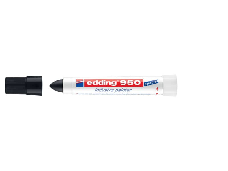 Marcatore a cera edding 950 punta conica 10 mm nero 4-950001