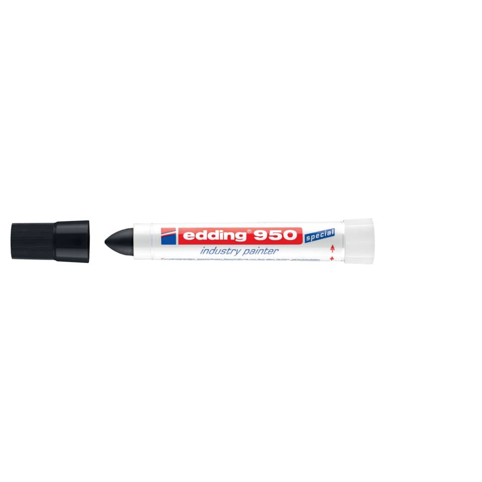 Marcatore a cera edding 950 punta conica 10 mm nero 4-950001