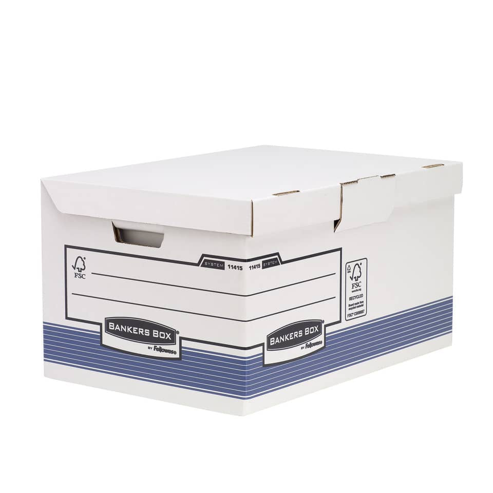 Scatola archivio BANKERS BOX Box System MAXI 29,3x54,5x37,8 cm blu/bianco 1141501