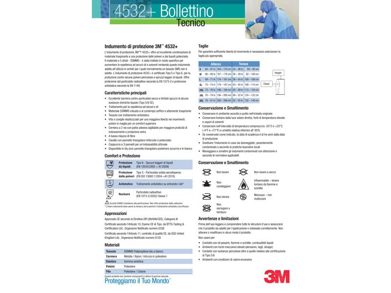 Tuta da lavoro di protezione 3M blu XL  4532 XL
