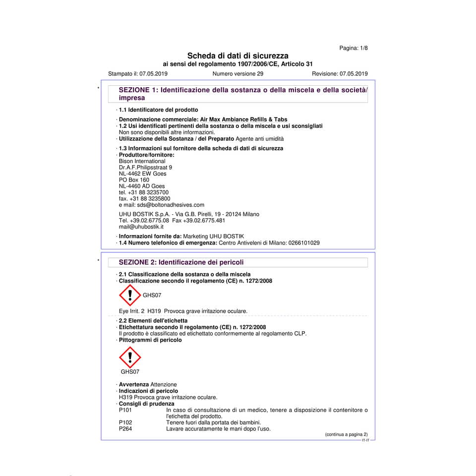 Air Max Mangiaumidità Sali 1 ricarica Neutra 1000 g - D0731