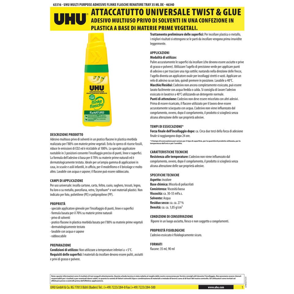 Colla Uhu Twist & Glue Renature 35 g  D9298