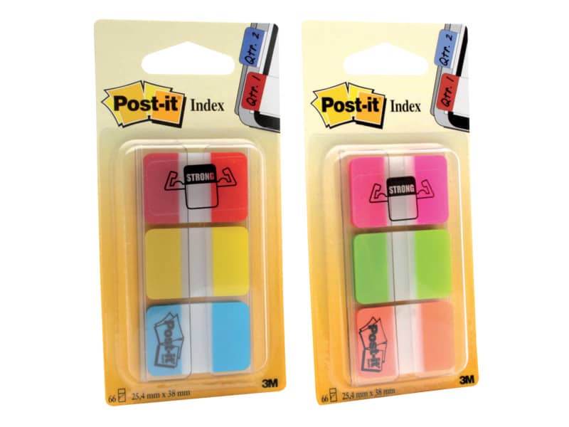 Segnapagina removibii Post-it® Index Strong colori vivaci 3 blocchetti da 22 - 686-PGOEU