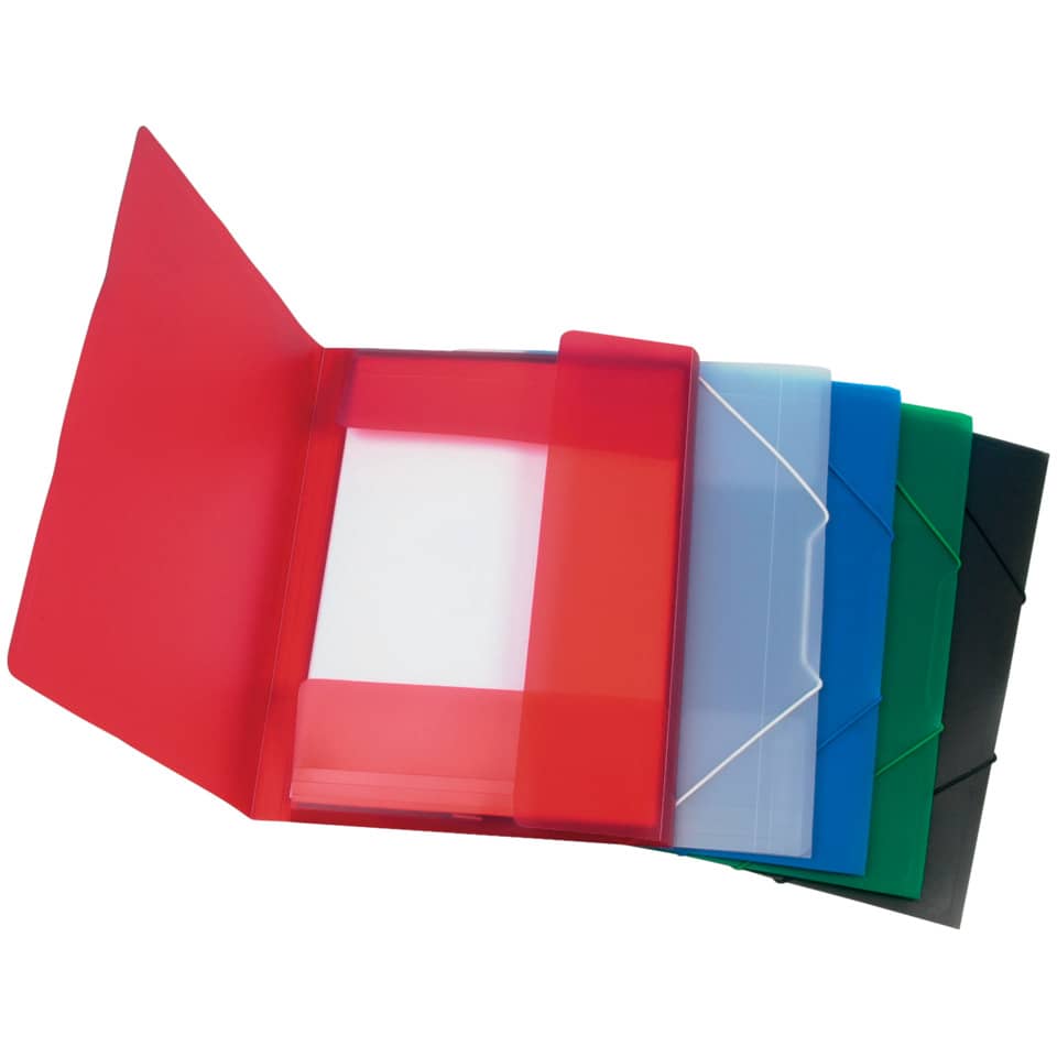 Cartellina a 3 lembi Q-Connect A4 ppl dorso 3 cm rosso KF02311