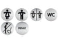 Pittogramma adesivo DURABLE Ø 83 mm acciaio inossidabile spazzolato argento metallizzato WC - 490723