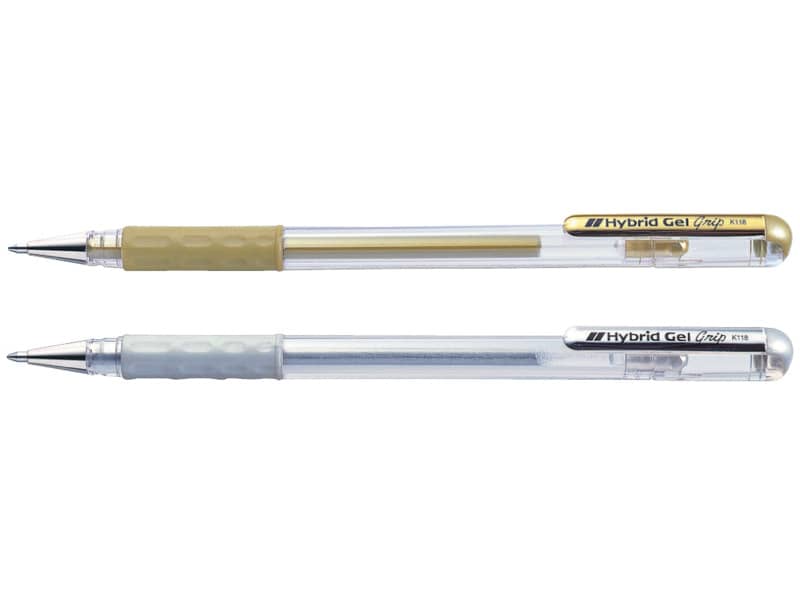 Penna roller Pentel Gel Hybrid grip Metallic 0.8 mm oro K118-X