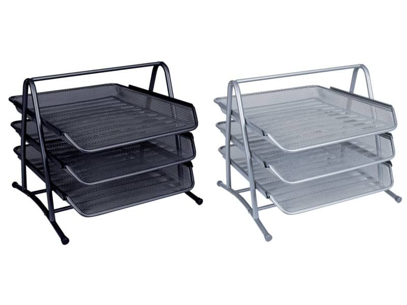 Set 3 Vaschette portadocumenti Q-Connect 27,8x27,5x35 cm silver KF00822