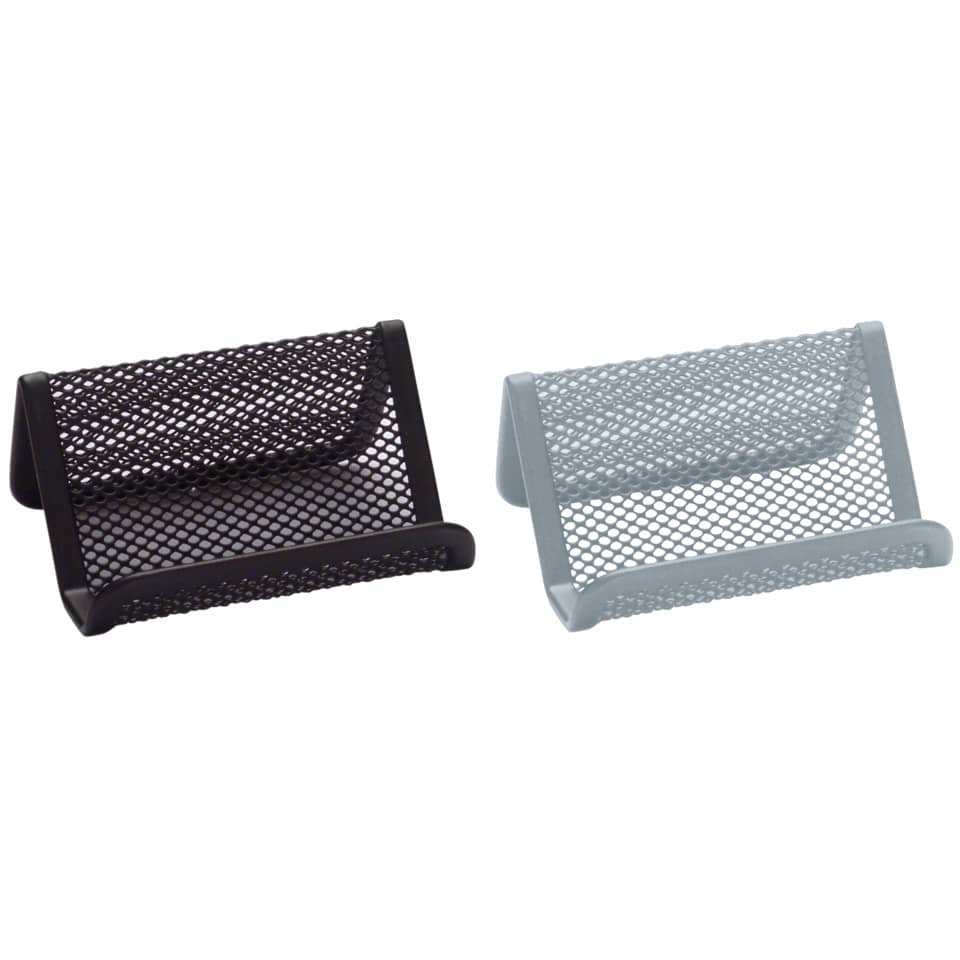 Portabiglietti da visita Q-Connect 9,5x7,5 x4,5 cm argento KF04729
