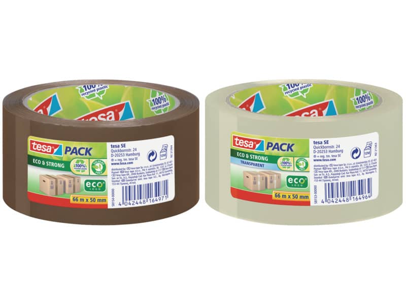 Nastro adesivo per la spedizione tesapack® eco&strong 50 mm x 66 m trasparente - 58153-00000-00