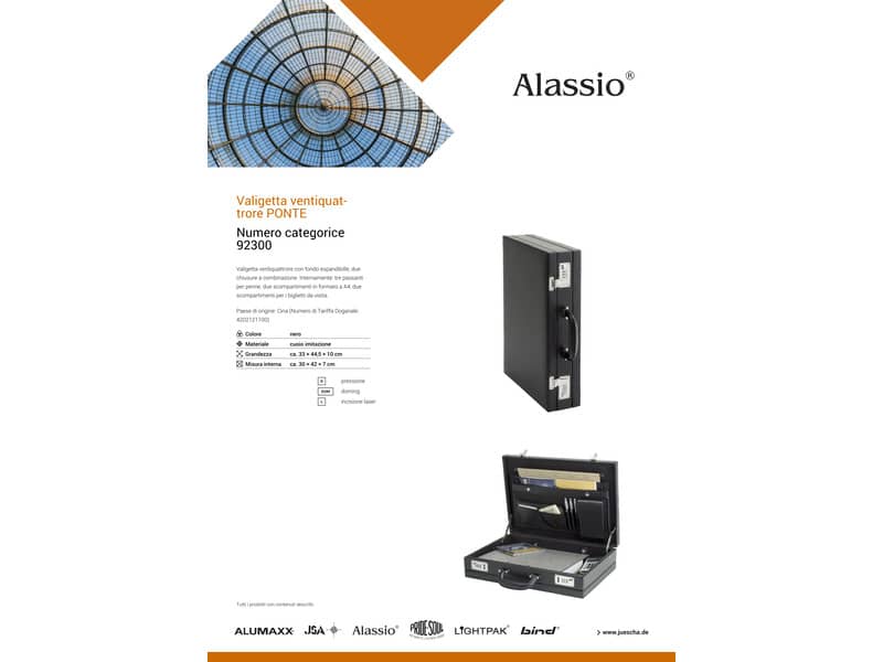 Valigetta ventiquattrore Alassio PONTE in ecopelle 44,5x10,5x32 cm nero 92300