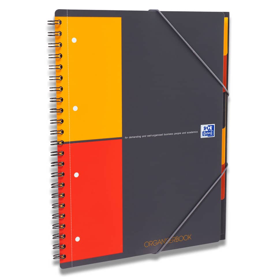 Quaderno spiralato OXFORD Organizerbook International A4+ grigio/arancio 100102777