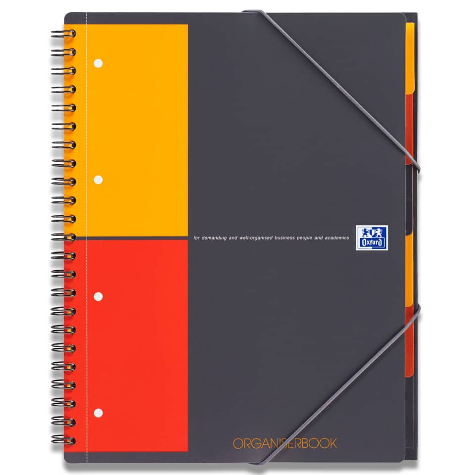 Quaderno spiralato OXFORD Organizerbook International A4+ grigio/arancio 100102777