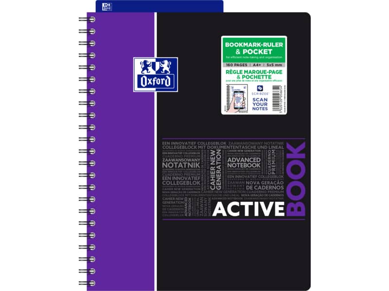 Quaderno spiralato OXFORD Student Activebook A4+ assortiti 400019520