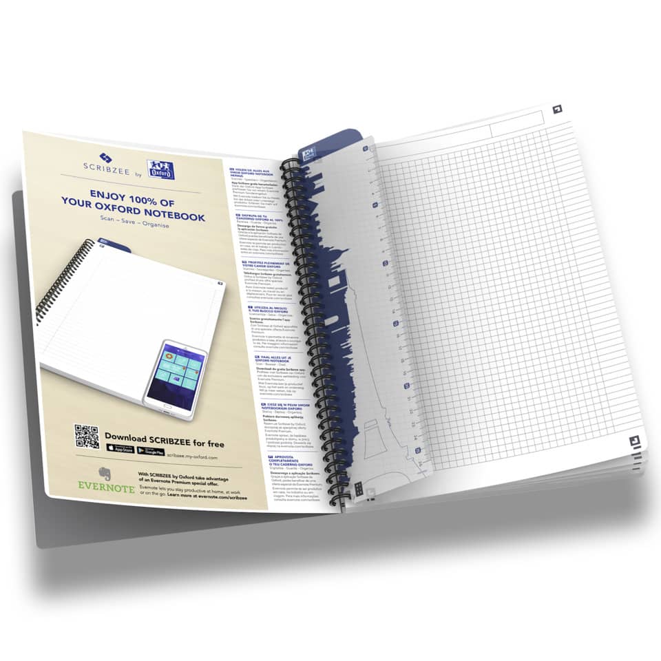 Quaderno spiralato OXFORD Office Essentials A5 assortiti quadretti 5 mm 100102938