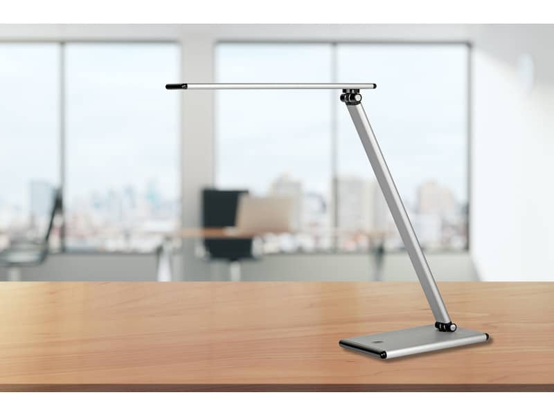 Lampada da tavolo a led UNILUX Terra grigio metallizzato con dimmer 400077409