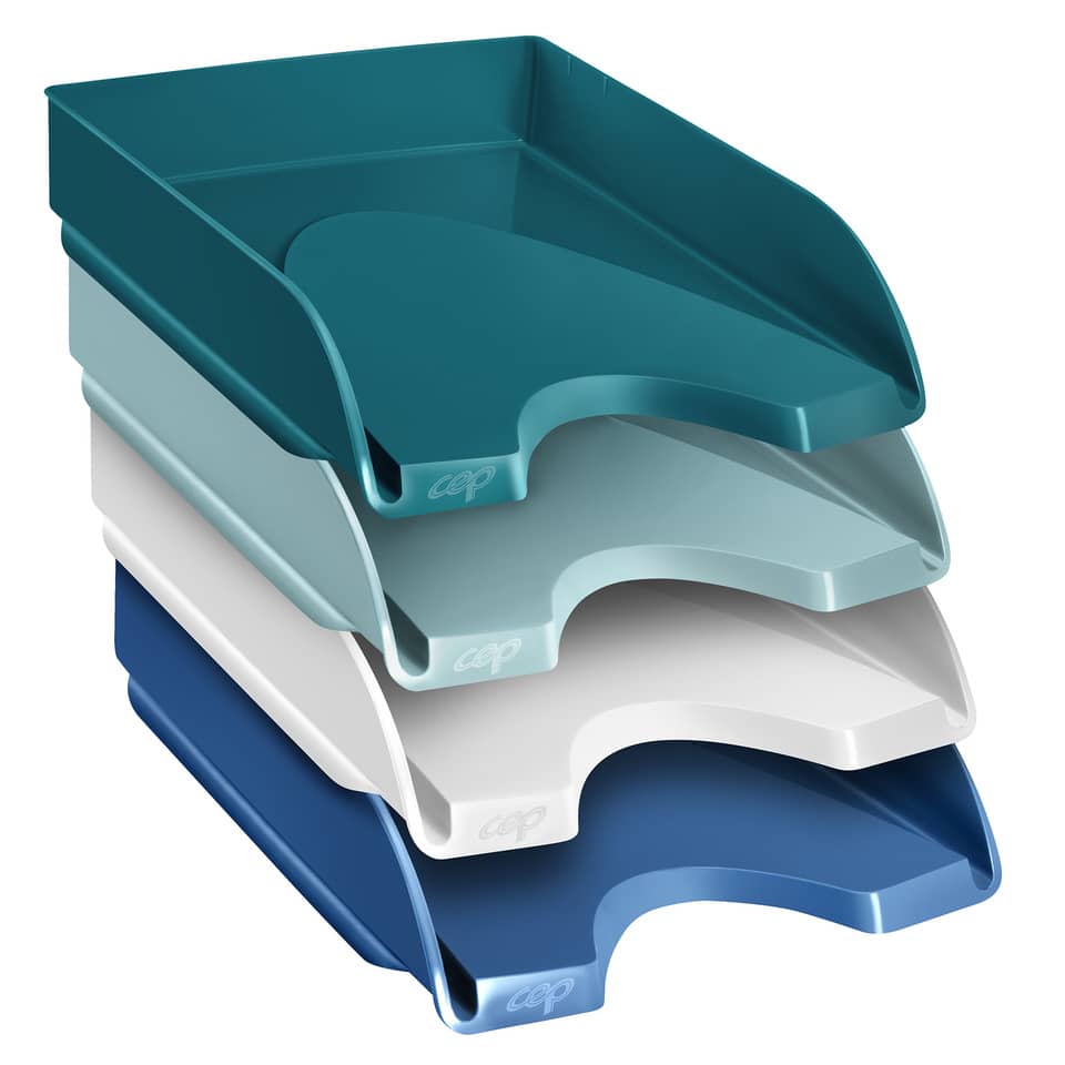 Vaschetta portacorrispondenza CepPro Gloss CEP in polistirolo impilabile bianco 25,7x24,8x6,6 cm - 1002000021
