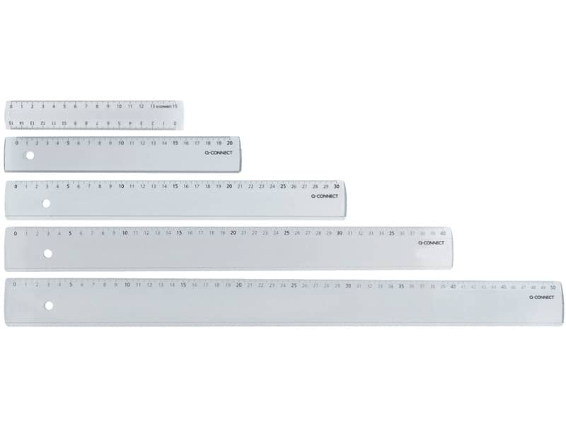 Righello Q-Connect trasparente 50 cm  KF00589
