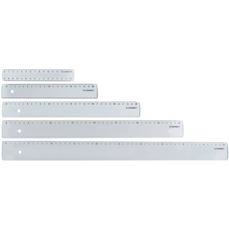 Righello Q-Connect trasparente 30 cm  KF00587