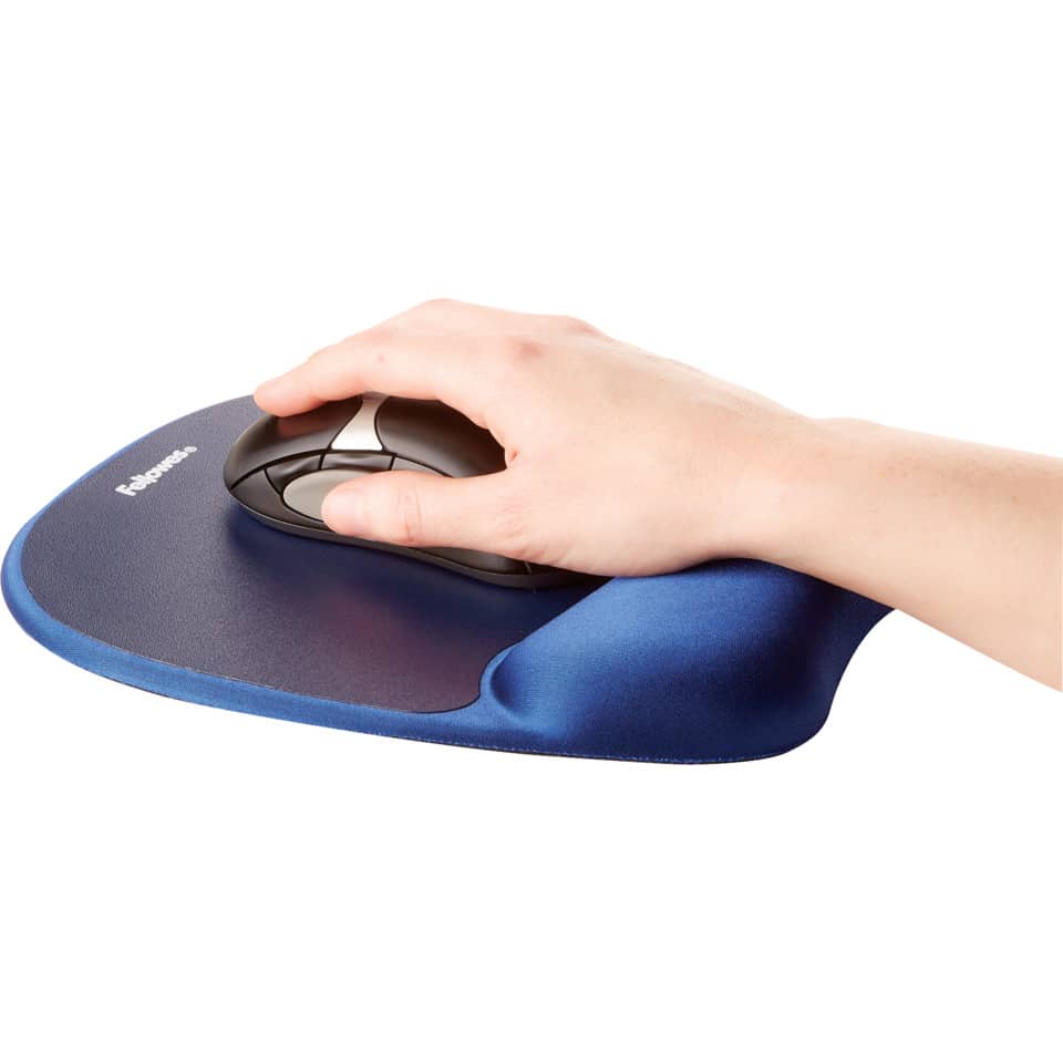 Tappetino mouse con poggiapolsi FELLOWES Memory Foam - Zaffiro blu 27,6x23,2x3,2 cm - 9172801