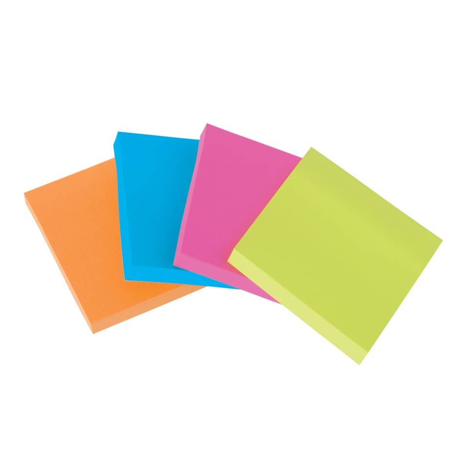 Foglietti Post-it® Super Sticky 76x76 mm colori assortiti neon Value Pack 21+3 blocchetti GRATIS - 654-P24SSCOL-EU