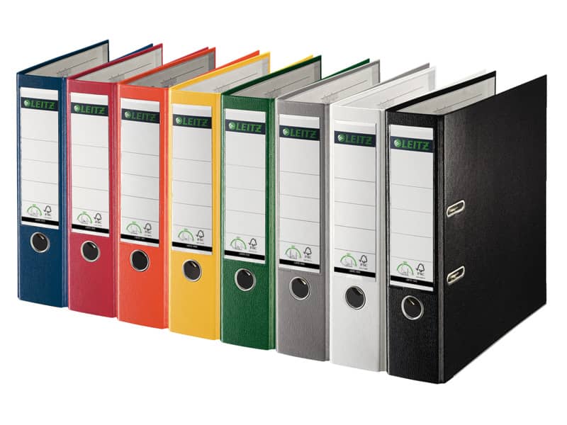 Registratore senza custodia Leitz 180° commerciale dorso 8 cm cartone rivestito in polipropilene rosso - 10105025