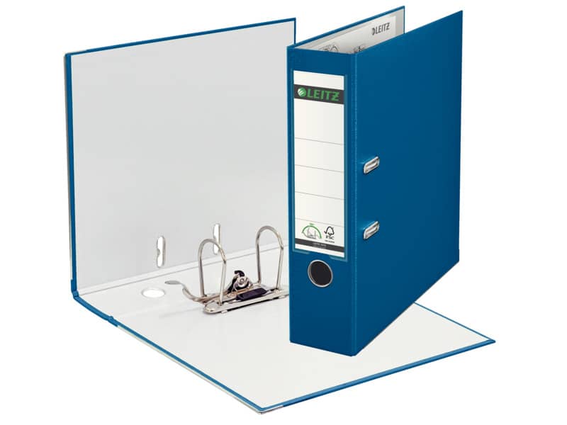 Registratore senza custodia Leitz 180° commerciale dorso 8 cm cartone rivestito in polipropilene blu - 10105035