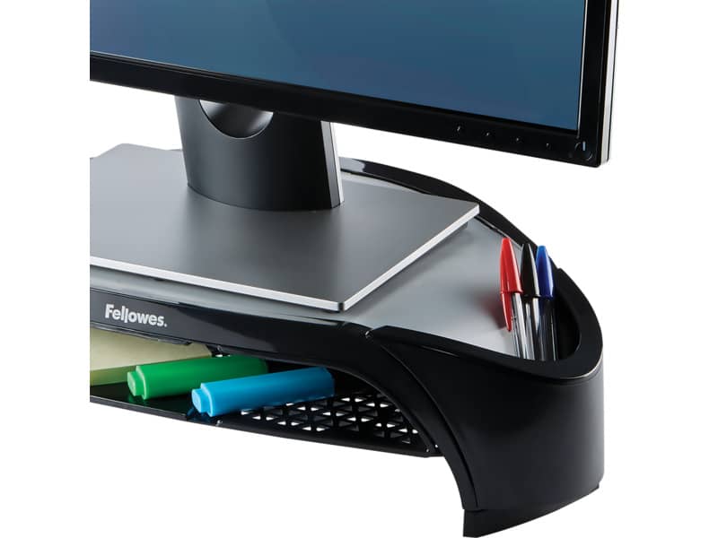 Supporto FELLOWES Smart Suites per monitor plus ABS grigio/nero 47,8x32,8cm con vaschetta portaoggetti - 8020801