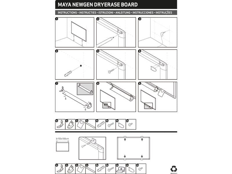 Lavagne cancellabili Bi-office New Generation magnetica bianca laccata 60x45 cm bianco - MA0207830