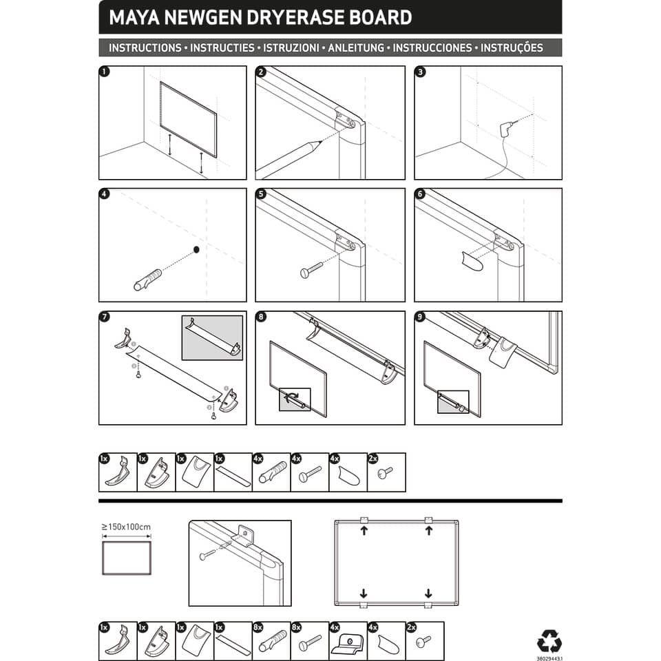 Lavagne cancellabili Bi-office New Generation magnetica bianca laccata 60x45 cm bianco - MA0207830