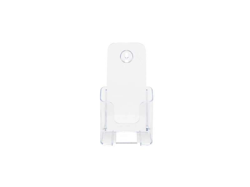 Portastampati da banco deflecto® 1/3 di A4 in polistirene con foro per ancoraggio a parete trasparente - 77501