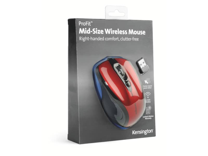 Mouse wireless Kensington Pro Fit medie dimensioni rosso K72422WW