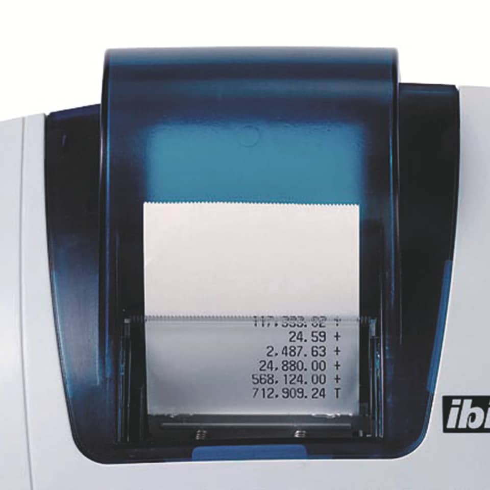 Calcolatrice scrivente termica IBICO 1491X - display 14 cifre - bianco/azzurro - IB404207